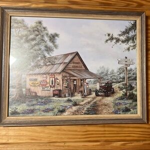 Rustic Vintage Store Framed Art